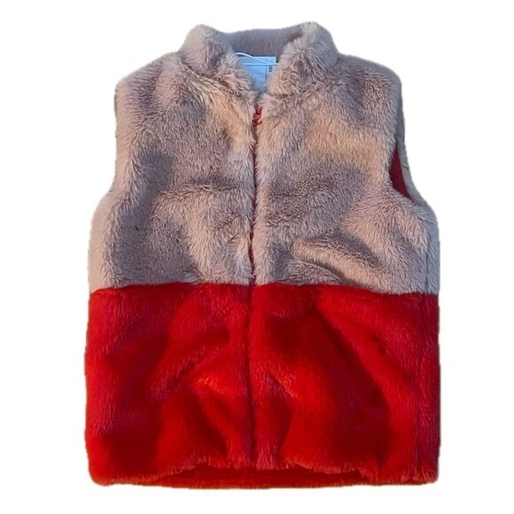 Sovereign Code Children’s Red and Pink Faux Fur Vest SVRN Size 3 - Picture 1 of 6